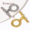 2/4Pcs 18K Gold Plated Round OT Clasps/Toggle Clasp For Jewelry,Bracelets/Necklace Clasps Findings,DIY Jewelry Making Supplies