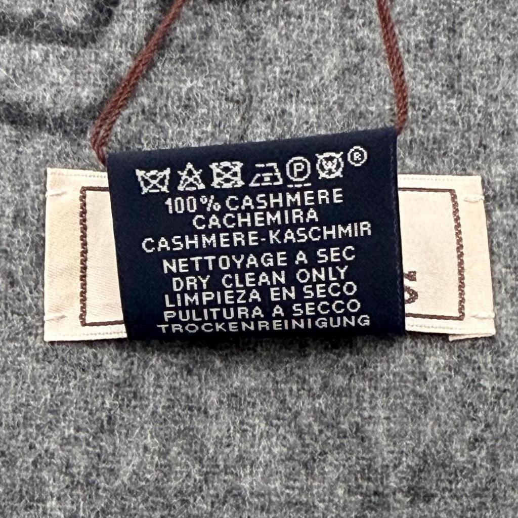 Pristine HERMES Scarf Tête à tête equestre Horse fringe Charcoal gray Used