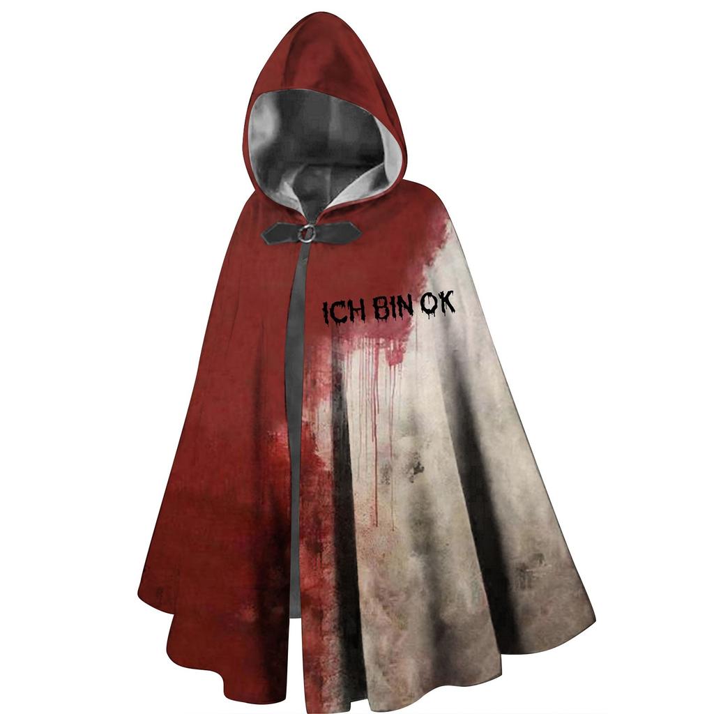 Halloween Bloodstain Print - Unisex Long Hooded Cape