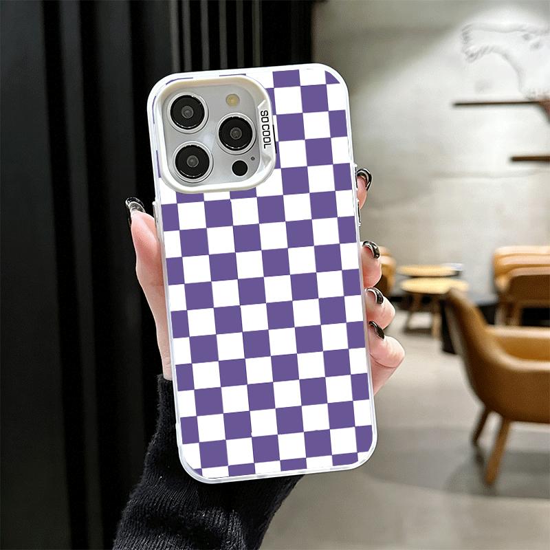 

Retro Classic Chess Board Grid Soft Phone Case for iPhone 15 16 17 Pro Max 17Air 16E 14 Plus 13 12 Mini Shockproof Cover Back Sh iPhone 16 Pro