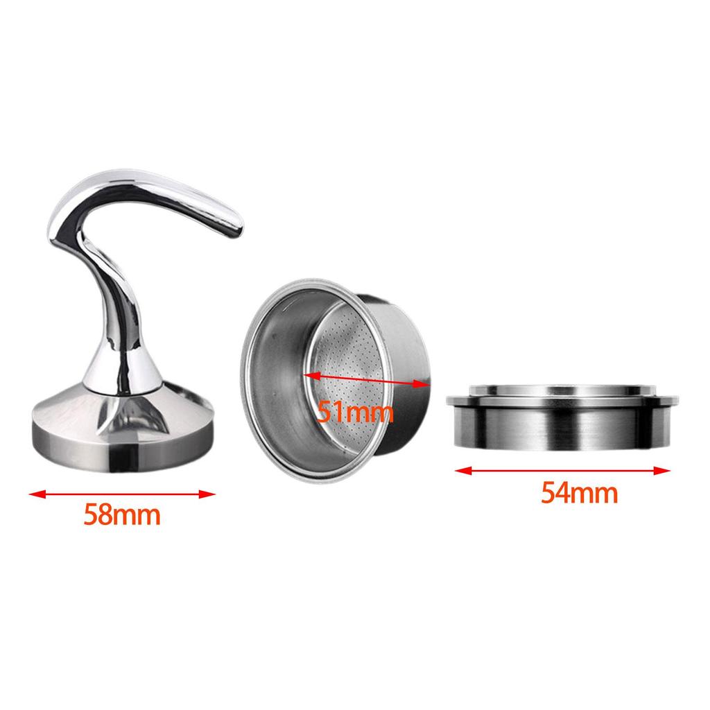 3Pcs Stainless Steel Coffee Distributor Tamper Filter Espresso Machine Accessory