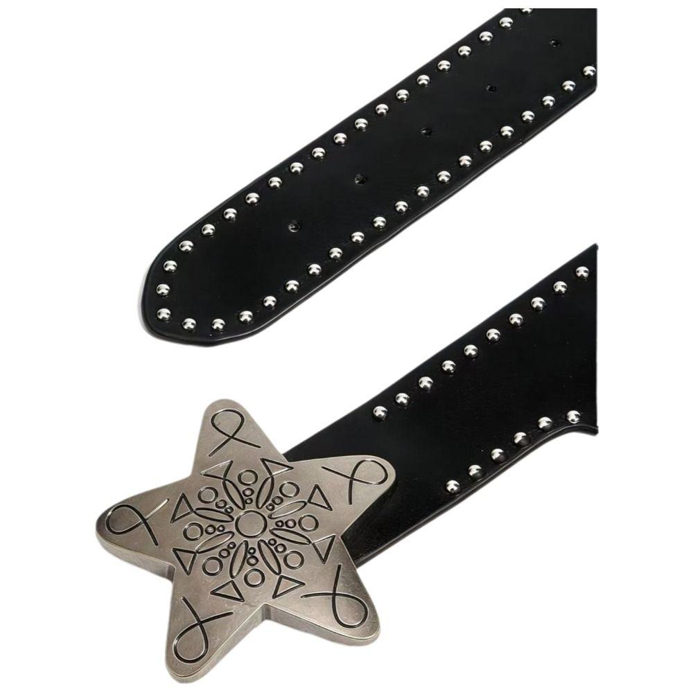 Solid Color Star Buckle Belt Multifunctional Wide Waistband Waist Chain Women's Accessories