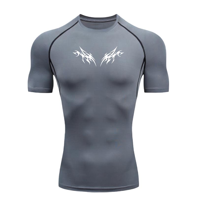 Men's Sports T-shirt for Fitness Training Fitness Quick-Drying High Elasticity Gym Compression Workout Tight Fit Tops Sweat Absorbent Fashion