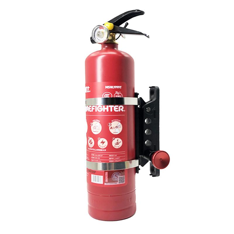 Czarny czerwony samochodowy regulowany uchwyt na gaśnicę do dekoracji bagażnika samochodu, wnętrza samochodu