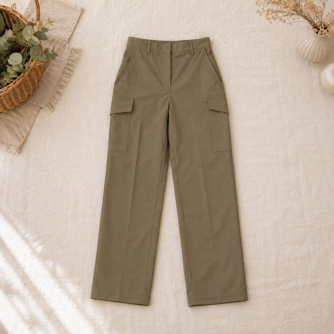Plaste Compact Twill Work Pants Khaki XS Beautiful Legs