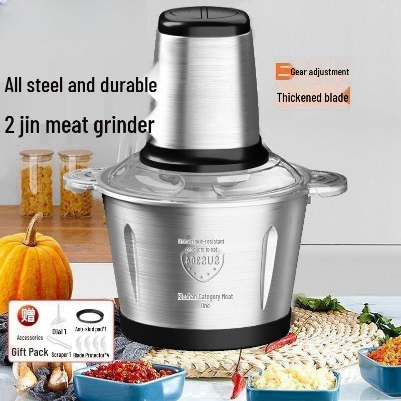 Pure Copper Electric Meat Grinder, Dough Kneader & Stainless Steel Food Processor - LD Free Shipping