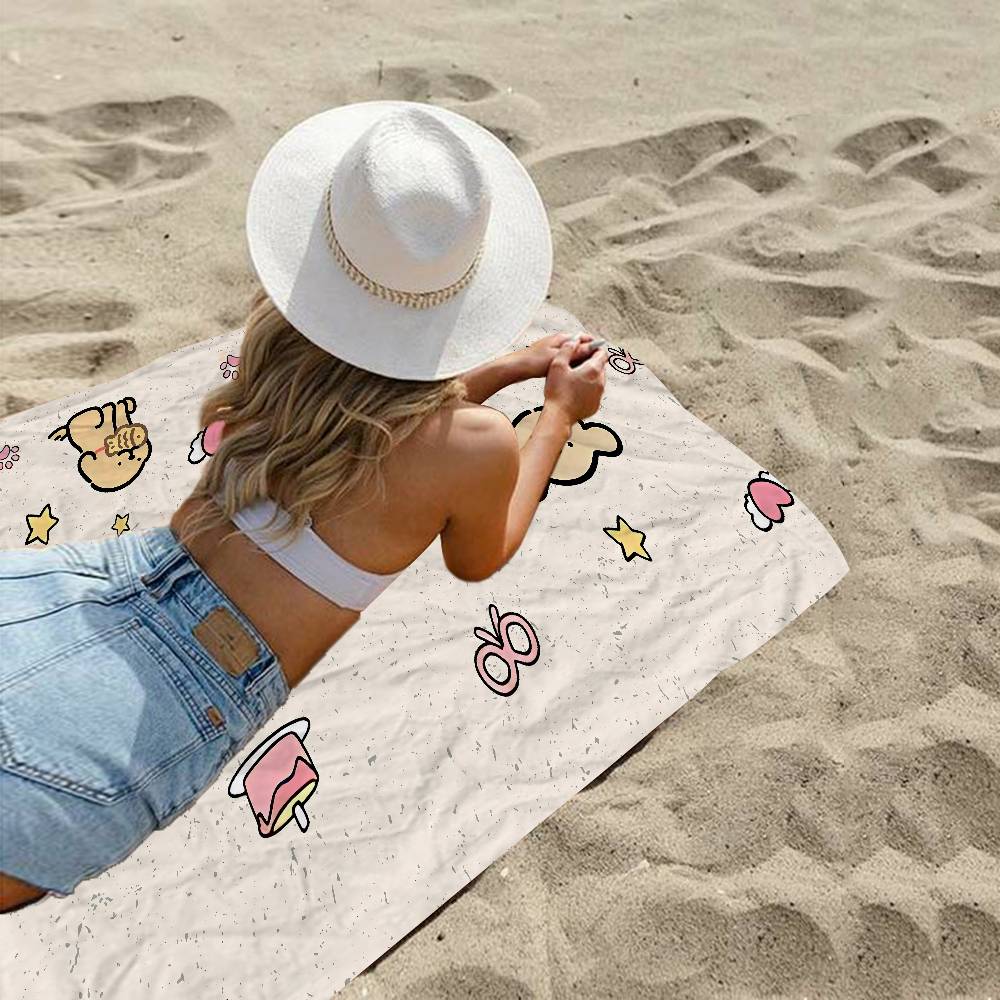 Cute M-Maltese Bath Towel Microfiber Soft Water Absorbing Breathable For Girl Kids Decorative Cartoon Beach Towel