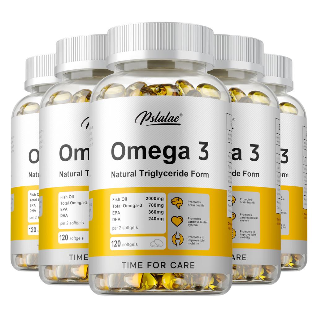 Natural Omega-3 Fish Oil Softgels, EPA and DHA Extracts, All-Natural, Suitable for Adults