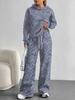 European and American Autumn and Winter Casual Long-sleeved Suit Women's Hooded Sweater Trousers Two-piece Set Retro Elements