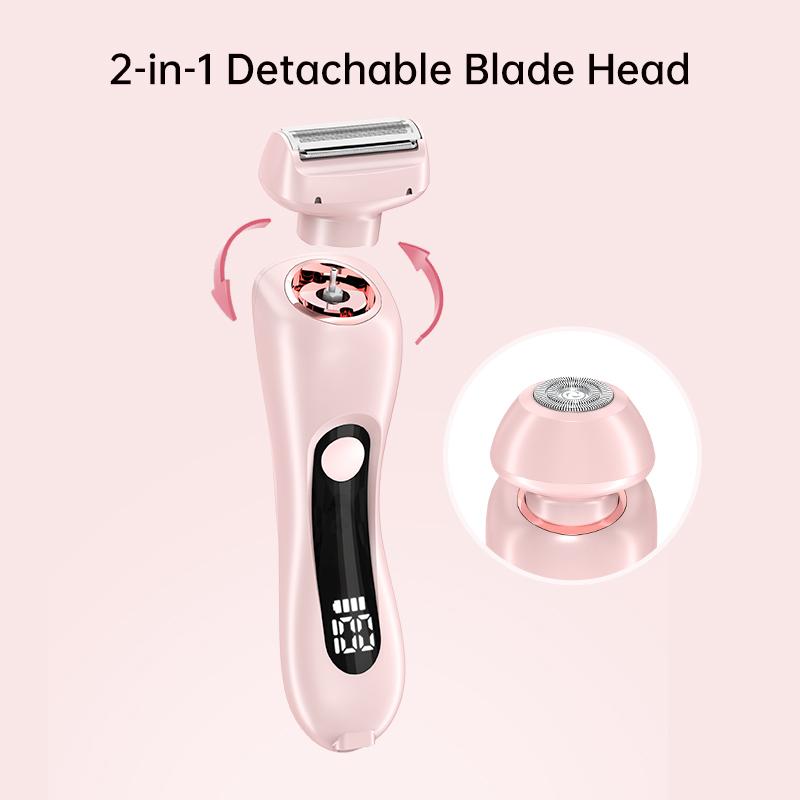 Women Electric Shaver 2 In 1 Waterproof Bikini Trimmer Rechargeable Wet and Dry Use Electric Razor Women Body Hair Trimmer