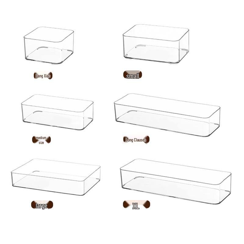 Transparent Mirrored Cabinet Drawer: Slim Storage Box for Cosmetics, Lipstick, Toiletries, Stationery, and Brushes with Lid