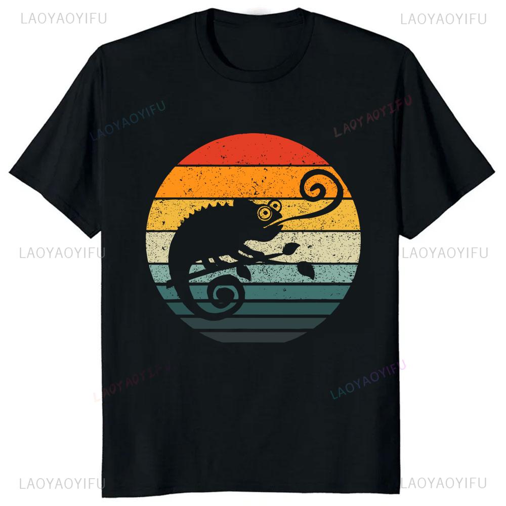 Funny Cartoon Shadow Graphic Pinted Chameleon Tshirt Casual Fashion Loose Harajuku Hip Hop Unisex Tshirt Hipster Y2k Unisex Tees