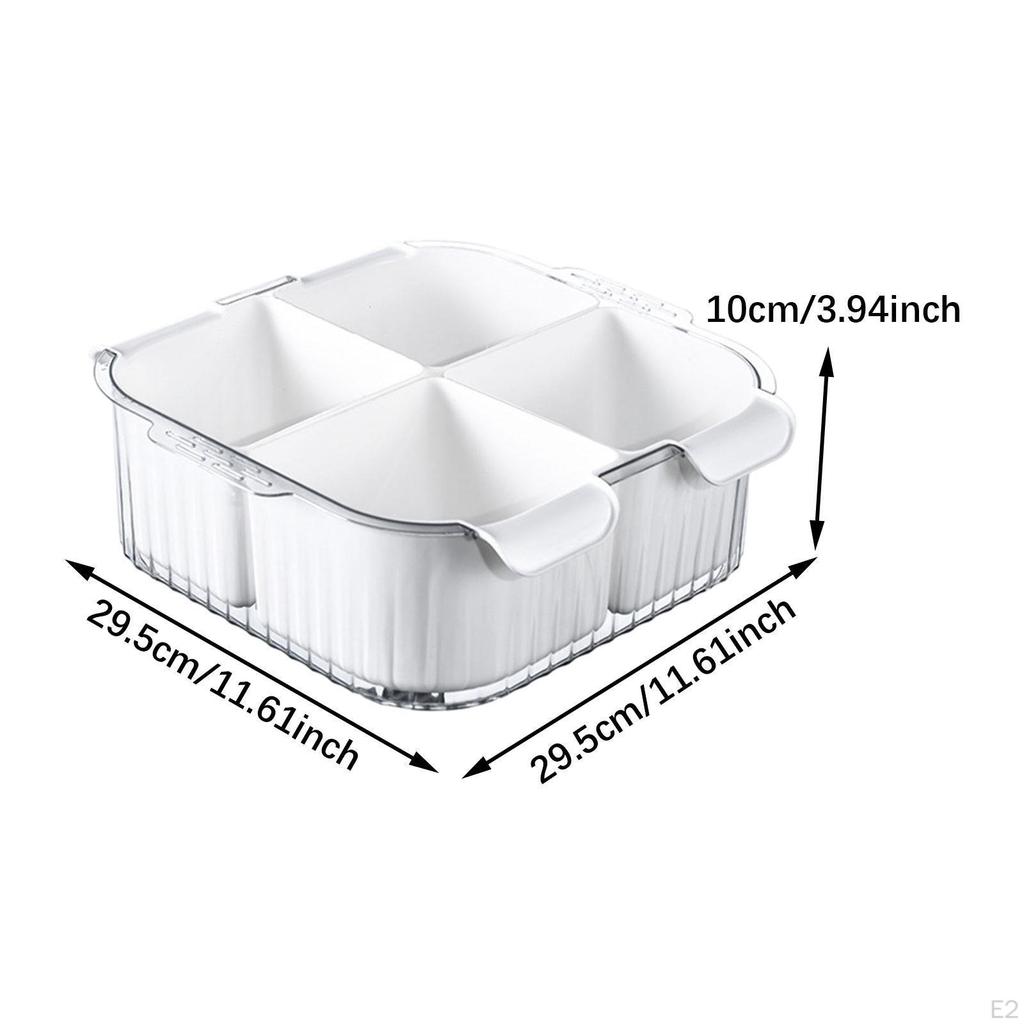 Divided Drain Basket Serving Tray Space Saving Vegetable Washing Colander Bowl