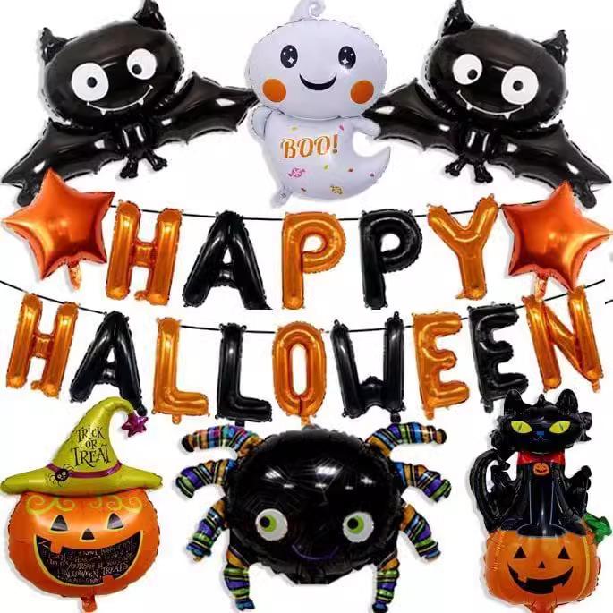 Halloween Balloon Set, Spider Eye Balloon Chain Set, Holiday Party Supplies Balloon Decoration