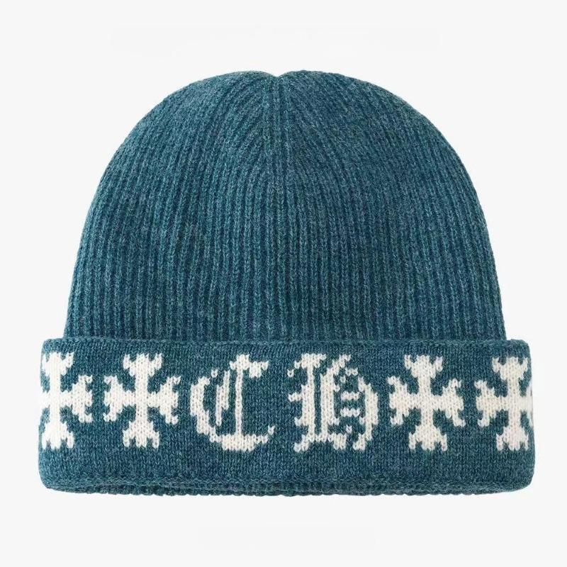 Thickened knitted hat, fashionable jacquard wool hat, small and versatile couple cold hat in autumn and winter