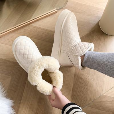 Bottes de neige en velours épais pour femmes, nouvelle mode hiver 2024, tube court, chaussures chaudes en coton