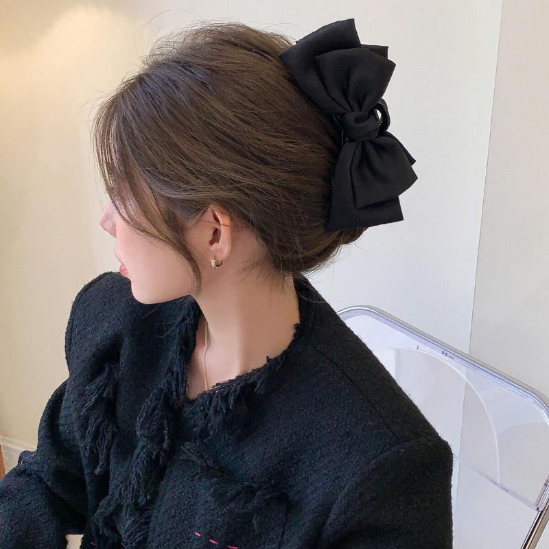 New Elegant Large Bow Hair Claws Fashion Satin Bowknot Hair Clip Hairpins Party Hair Accessories For Women Girls Korean Headwear