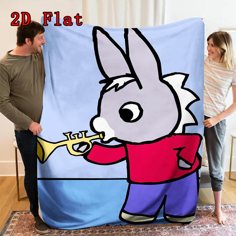 Colorful Trotro Cartoon 2D Flat Pattern Flannel Blanket High Quality All Seasons Warmth and Comfort Perfect for Christmas Gifts.PMT0914257