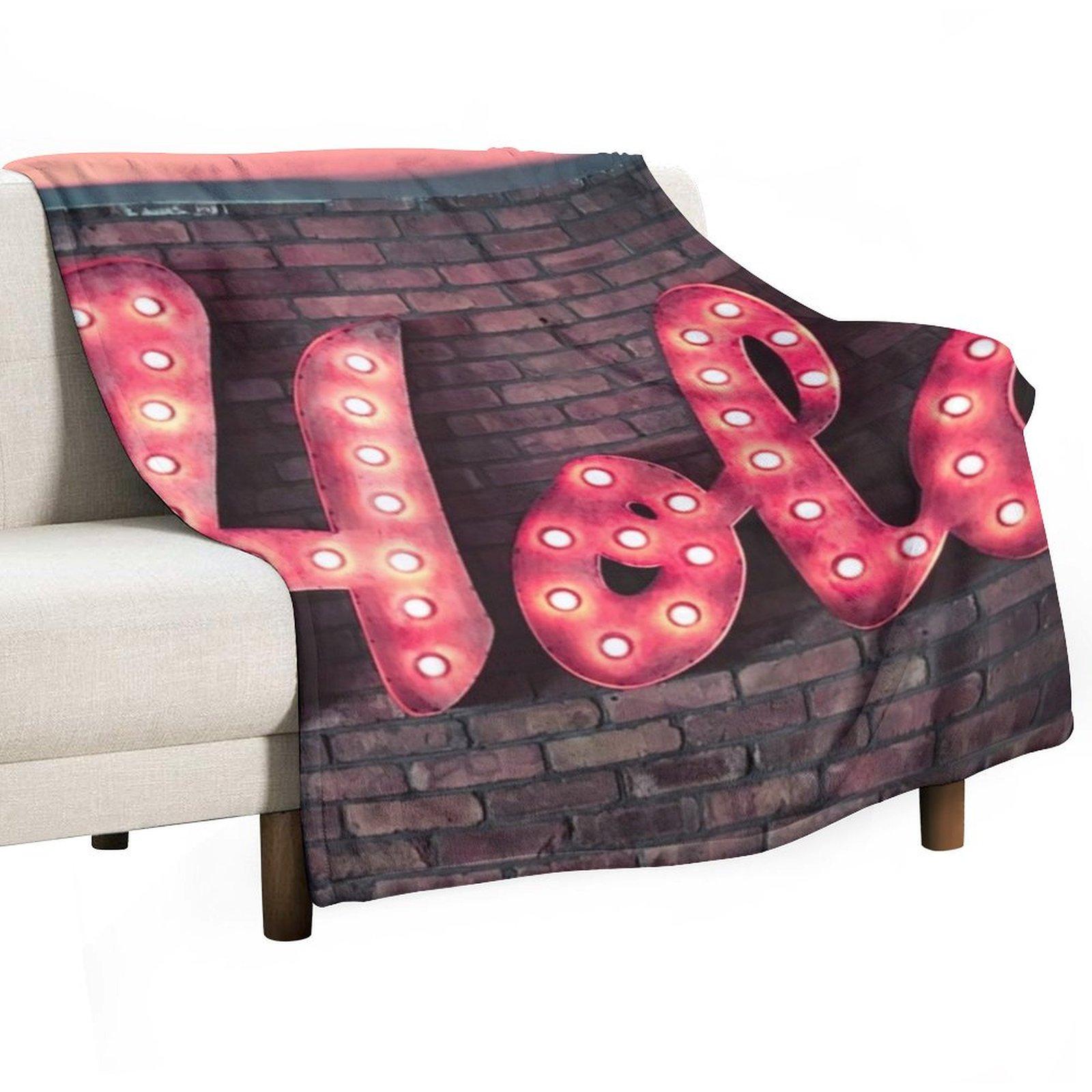 Hola Spanish Hello Neon Sign Throw Blanket Moving christmas gifts Camping Furrys Blankets 30x40in