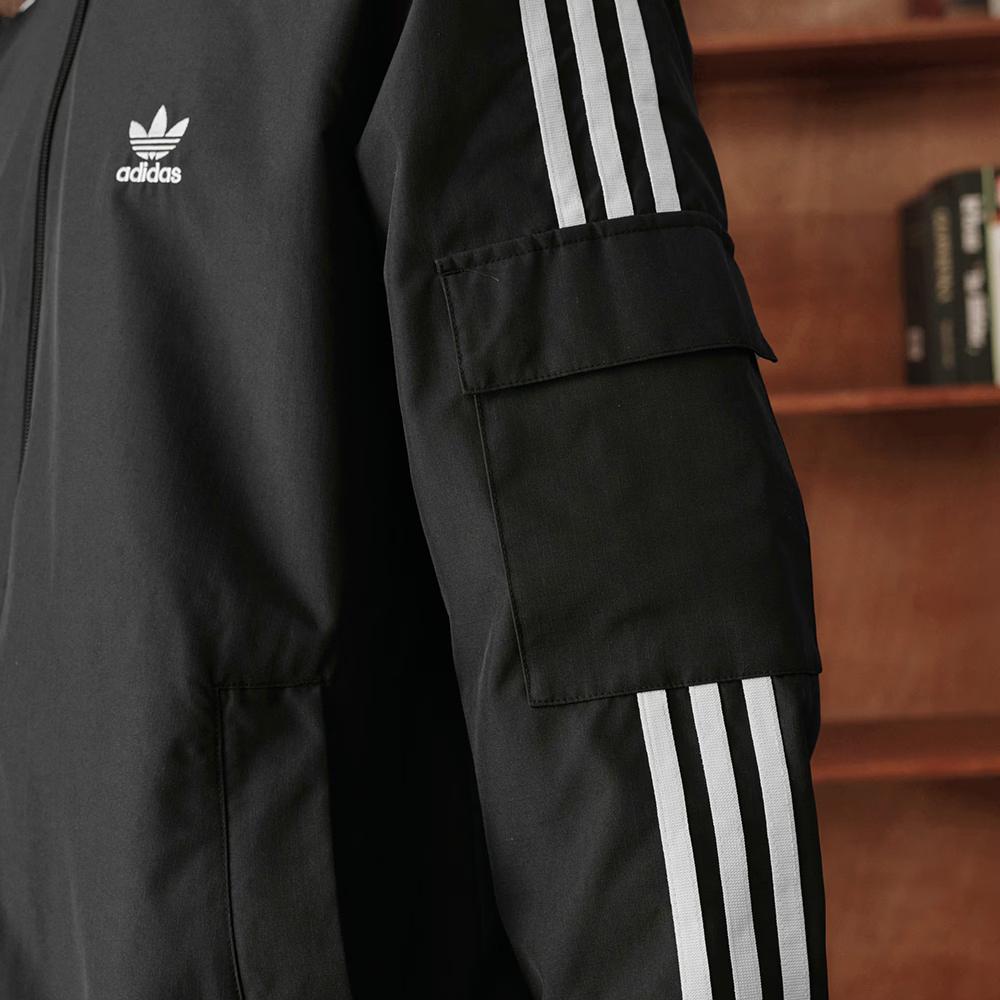 Adidas Originals Stag Track Casual Minimalist Versatile Hooded Jacket Unisex Jackets Black KB1945
