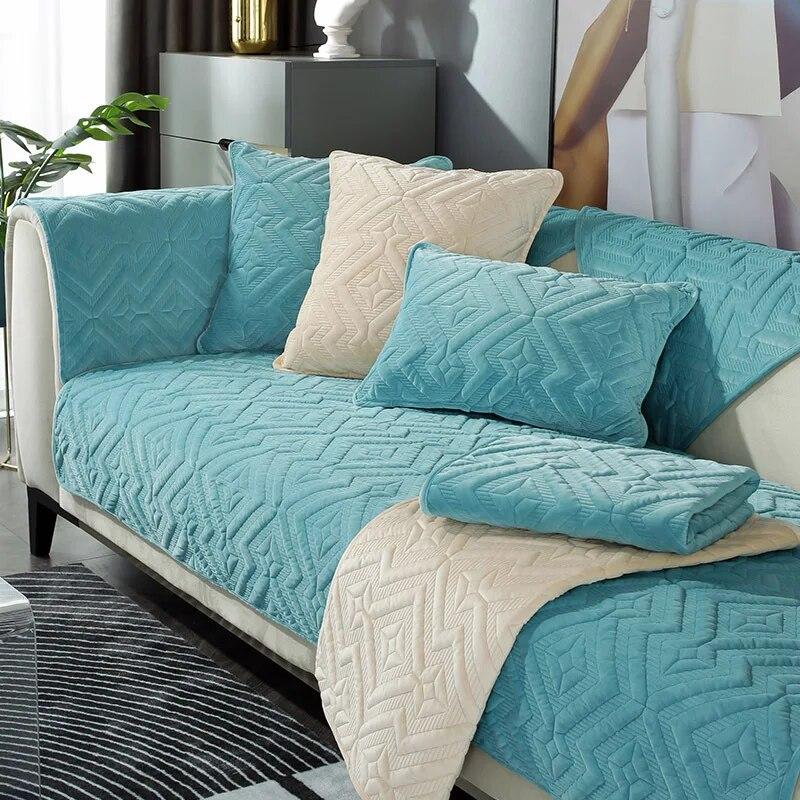 

Хрустальная плюшевая подушка для дивана, современная простая жаккардовая супер мягкая нескользящая подушка для дивана, полотенце, украшение для мебели для гостиной, чехол 65X70 CM 1PCS