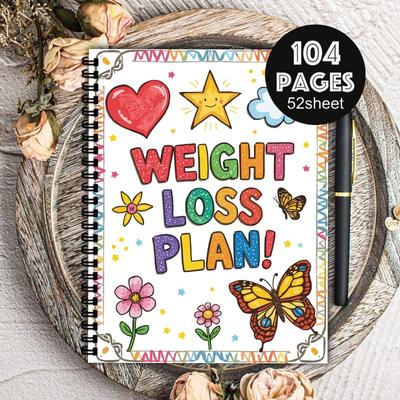 A5 Weight Loss Tracker Journal, Fitness Planning Diary, Suitable for Tracking Your Fitness Journey, the Perfect Gift for Friends