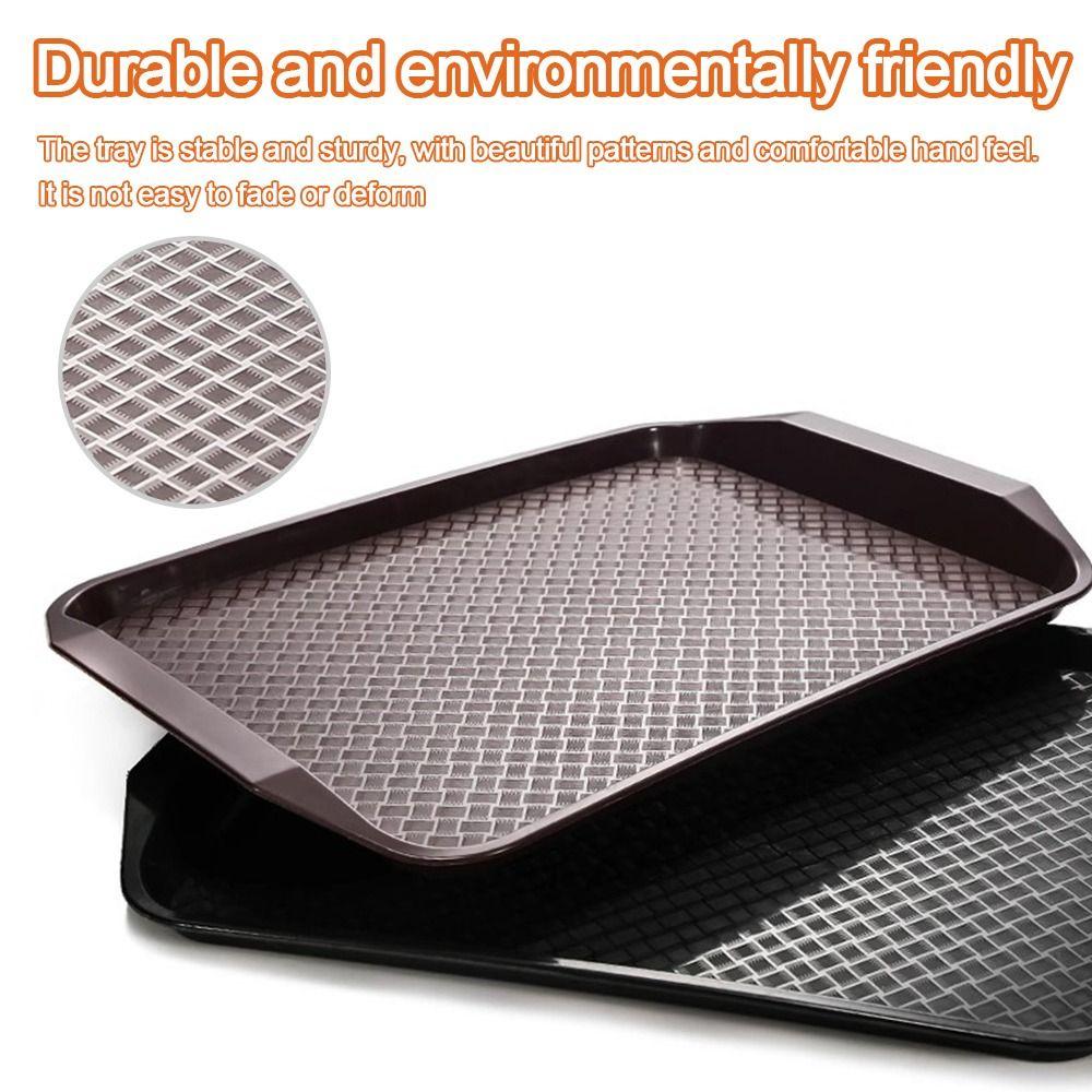 Neues 43*30cm Tablett Kunststoff Rechteckiges Serviertablett Rutschfest Burger Pommes Tablett