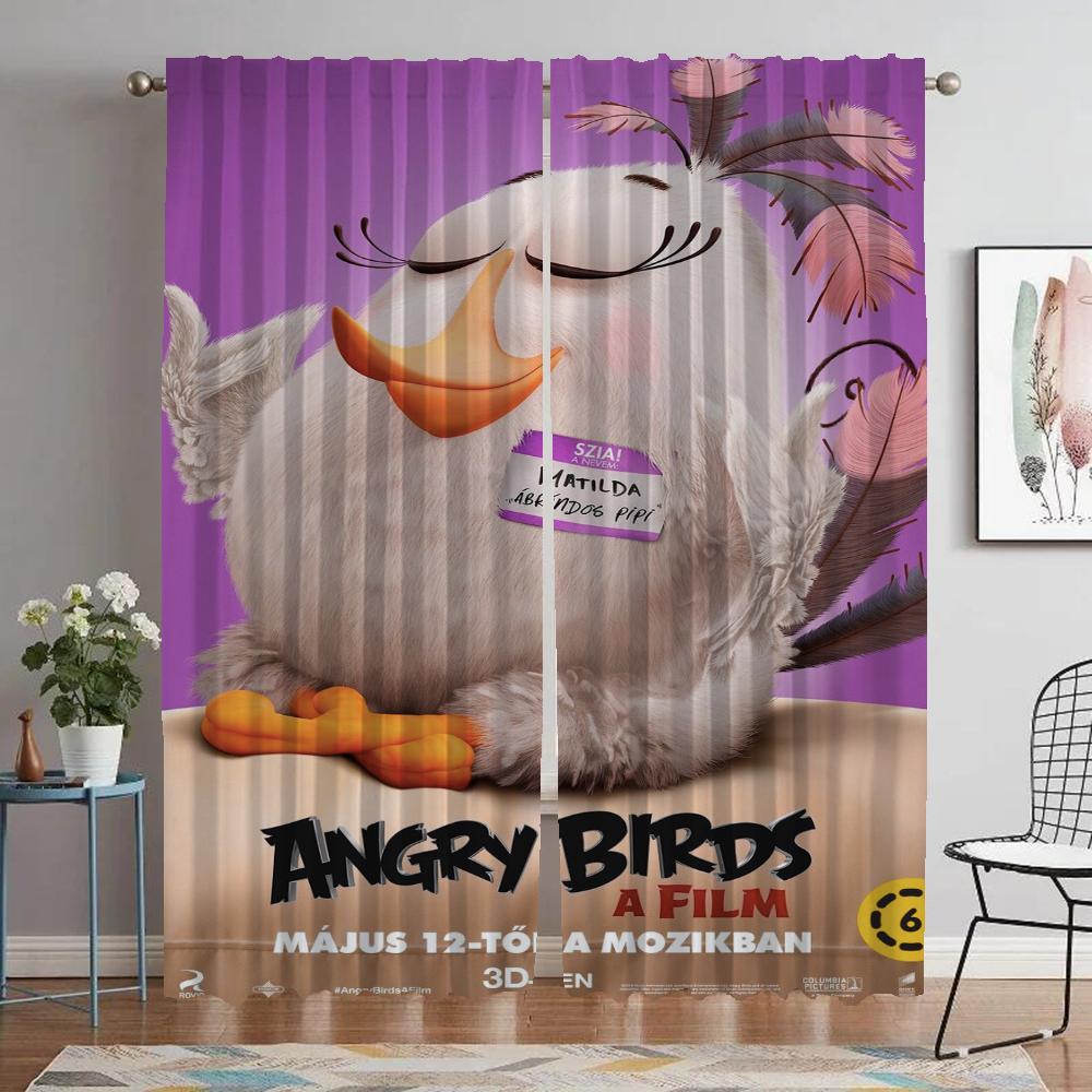 

Шторы для гостиной Шторы Птицы Разделительные жалюзи Домашний интерьер Шторы 2 шт Тюль для спальни Украшения на Хэллоуин W50xH70cmx2pcs-CL