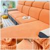 Jacquard Sofa Cover Adjustable Removable Sofa Seat Cushion Cover Polar Fleece Stretch Washable L Shape Corner Sofa Slipcovers