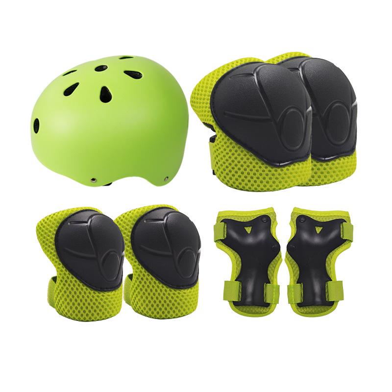 7-teiliges Rollschuh-Schutzausrüstungsset für Kinder: Helm, Knie- und Handgelenksschützer