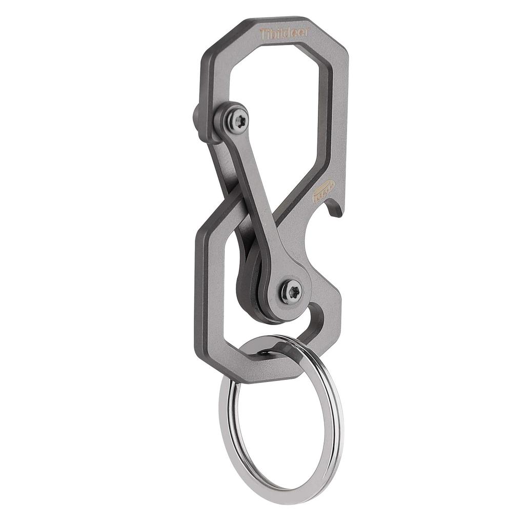 Tibitdeer Keychain with Titanium Metal Key Ring and Bottle Stylish and Durable and Strong for Home and Outdoor Gift for Men and Unisex Men's