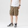 Real Photos of Summer Multi-pocket Work Shorts, Men's Drawstring Japanese Street Loose Five-inch Pants