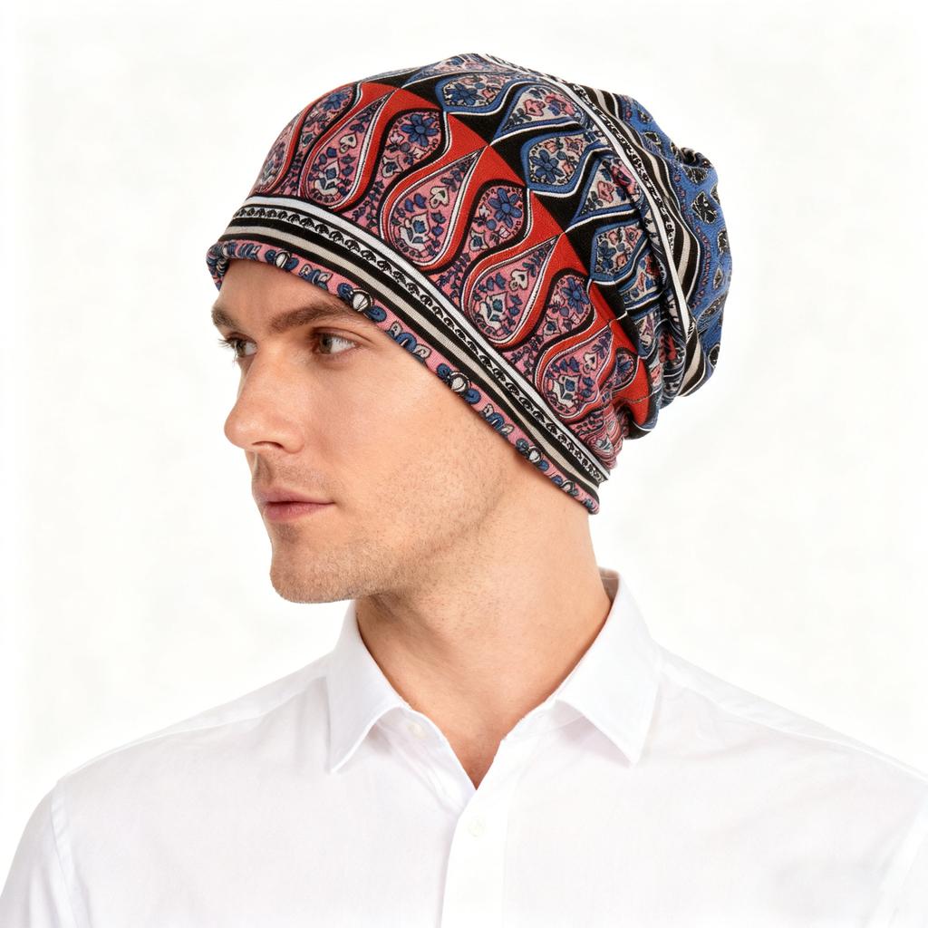 Autumn and winter couple hat Unisexs diamond pattern woUnisexs pile hat cover head hat scarf dualuse