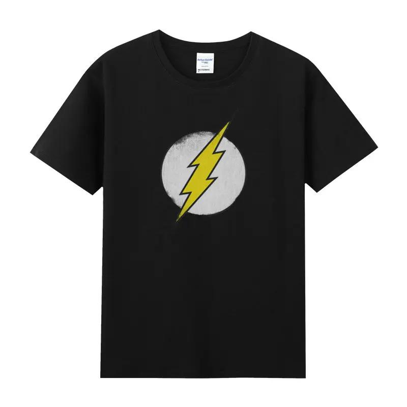 Cotton Printed Short Sleeved Shirt, DC Flash Anime Short Sleeved Shirt, Movie and Anime Home Wear, Boys' Sportswear