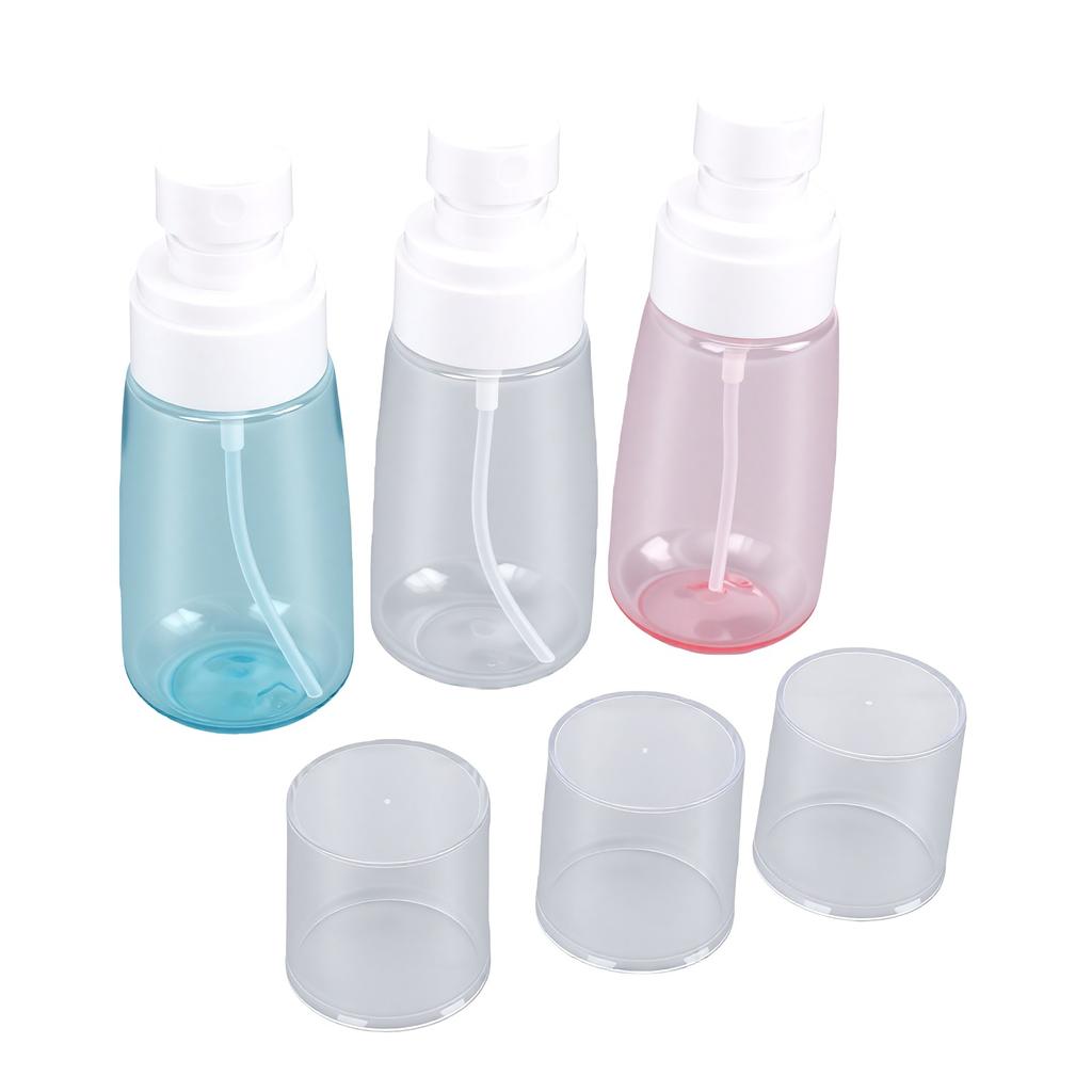 2oz Feinnebel-Sprühflasche Nachfüllbar Auslaufsicher Sanfter Druck Mini-Feinnebel-Sprühflaschen-Set 3 Stück