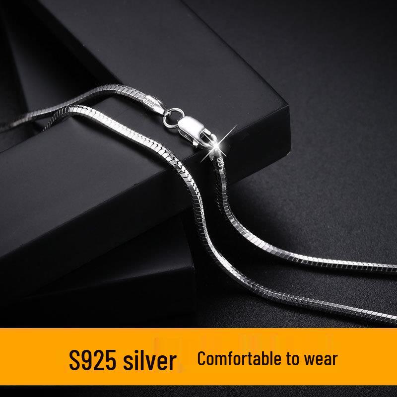 Unisex Sterling Silver Snake Chain: Minimalist Hip Hop Choker