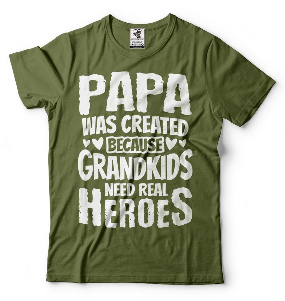 Mens Papa Hero T-Shirt: Grandfather Gift