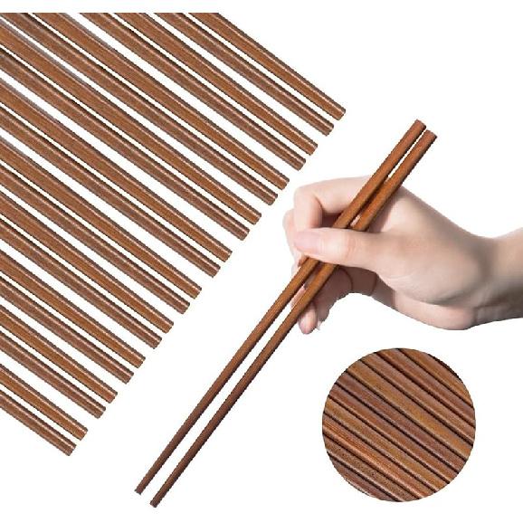 Wooden Chopsticks Reble Dishwasher Safe 10 Pairs Chinese Asian Korea Iron Wood Handmade Chopstick Natural Healthy for Cooking Eating Restaurants