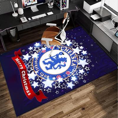 Football Club Emblem Lion Office Rug Chair Mat, Game Carpet, Suitable for Front Door, Bedroom, Living Room, Desk, Holiday Gift