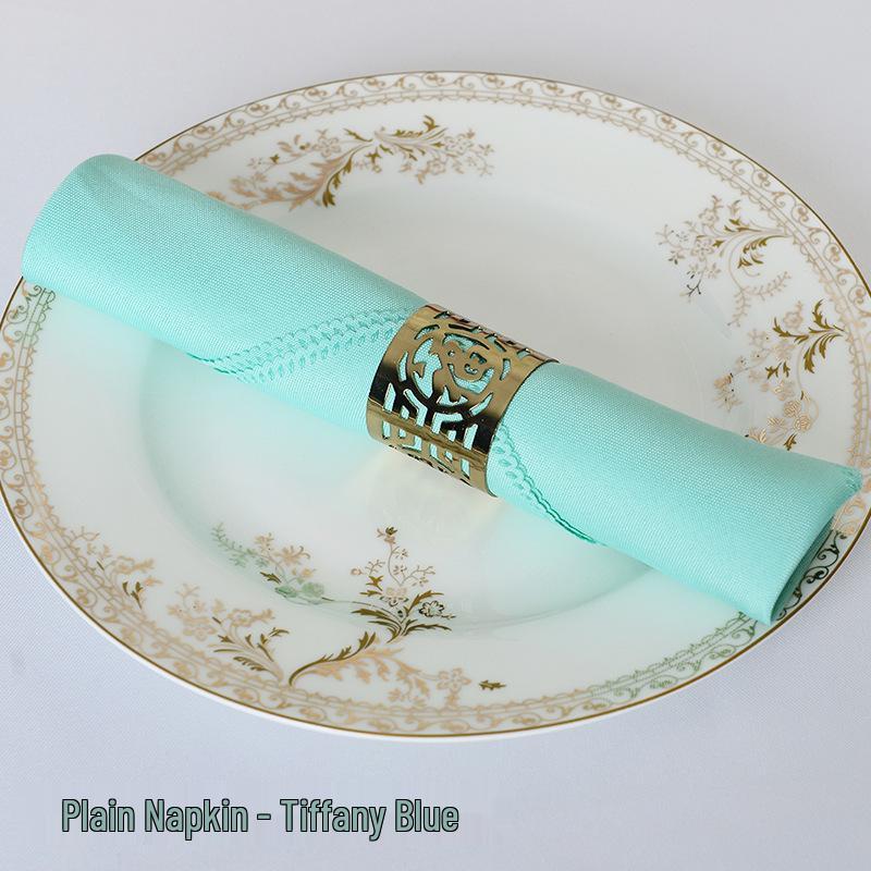 Solid Color Red White Blue Plain Weave Cloth Napkin for Western Restaurants