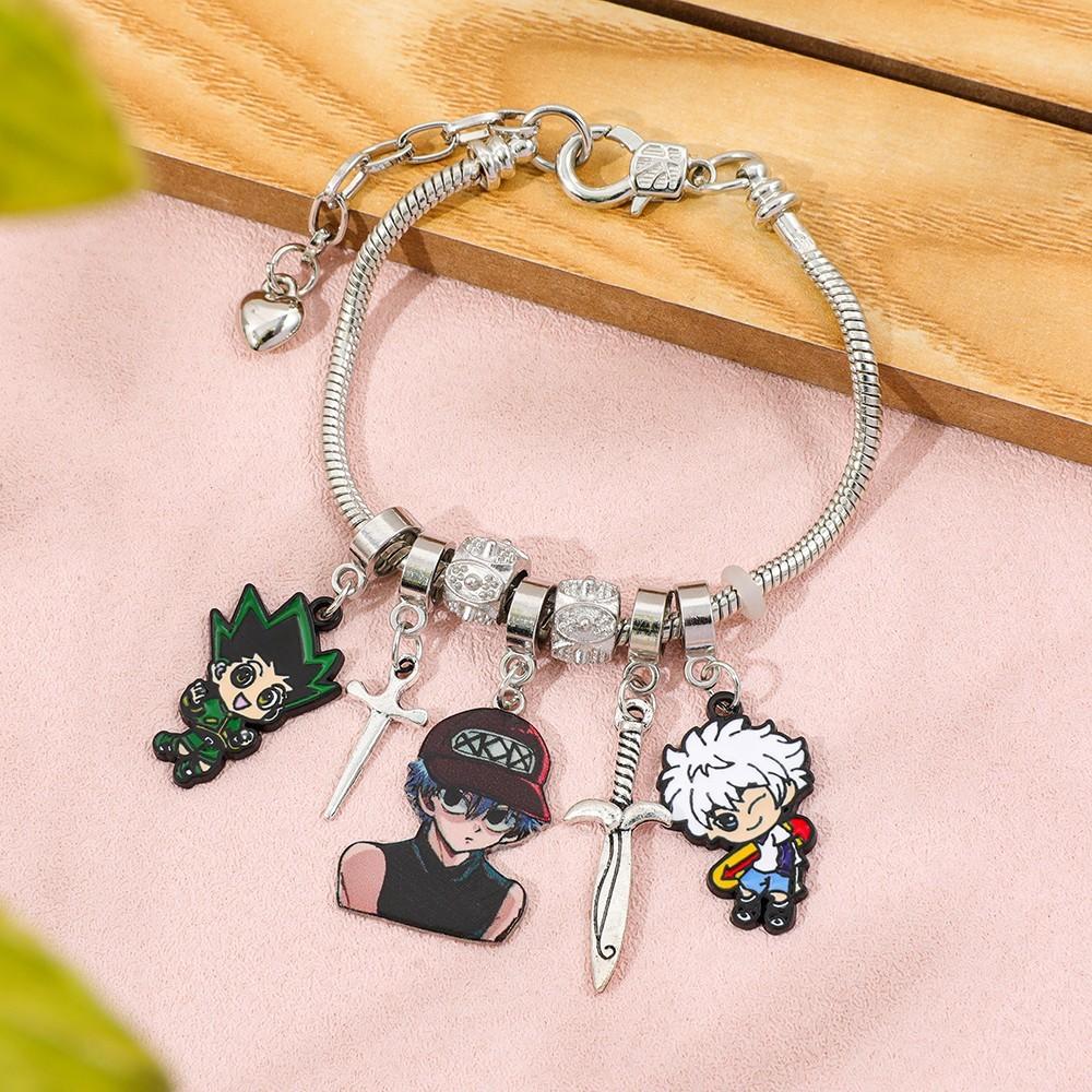 Braccialetto con Charm a Cartone Animato Hunterhunter con Gioielli in Lega di Zinco per Uomini e Donne