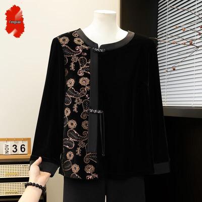 New Chinese Style Velvet Top with Tassels