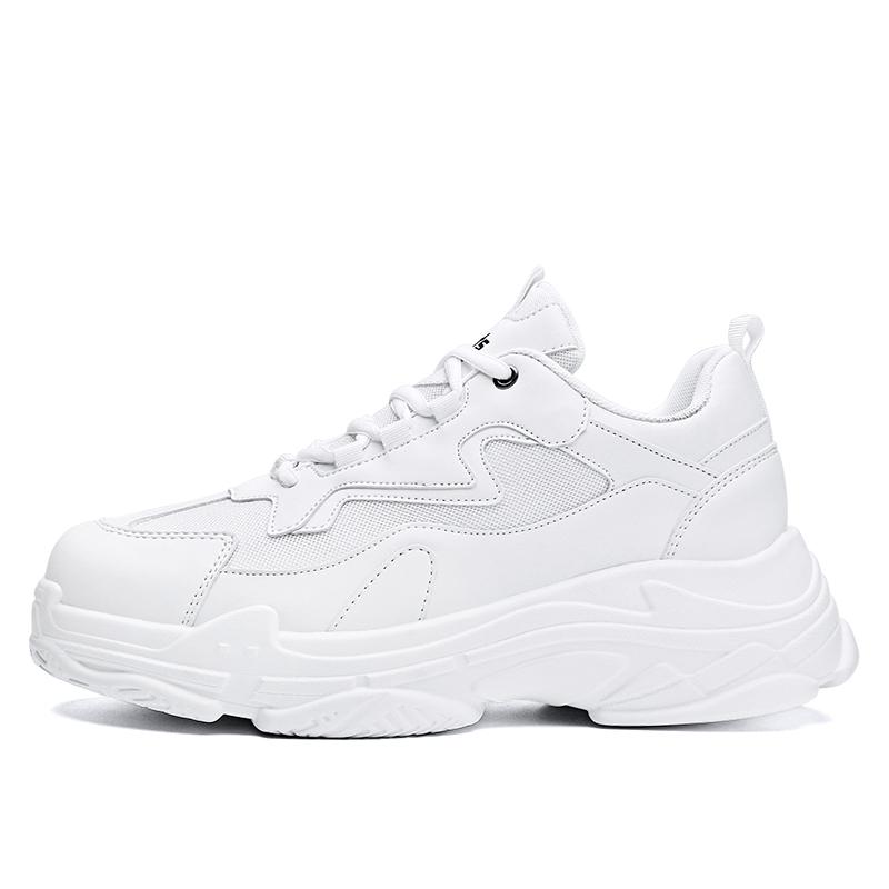 New Men Sneakers Platform All Black White Shoes Breathable Lace Up Fashion Unisex Chunky Sneakers Gym Outdoor Sport Footwear Man