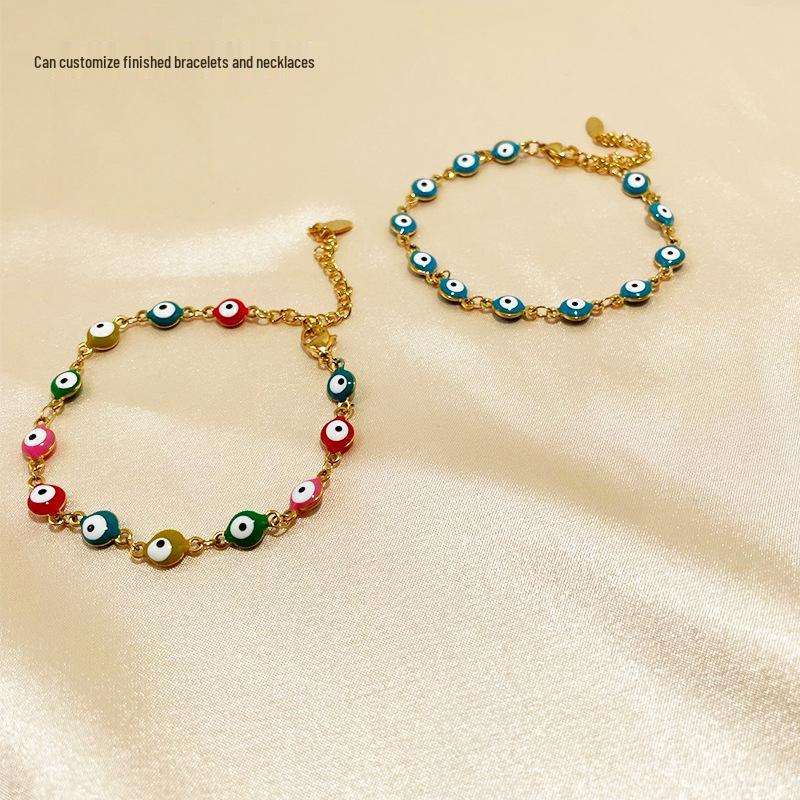 Colorful Stainless Steel Evil Eye Chain for DIY Jewelry: Bracelets & Necklaces