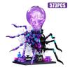 Kreativní Mechanická Fialová Žárovka Pavouk Stavebnice Technická Montáž Pavouk MOC Kostky Hračky Děti Halloweenské Dárky
