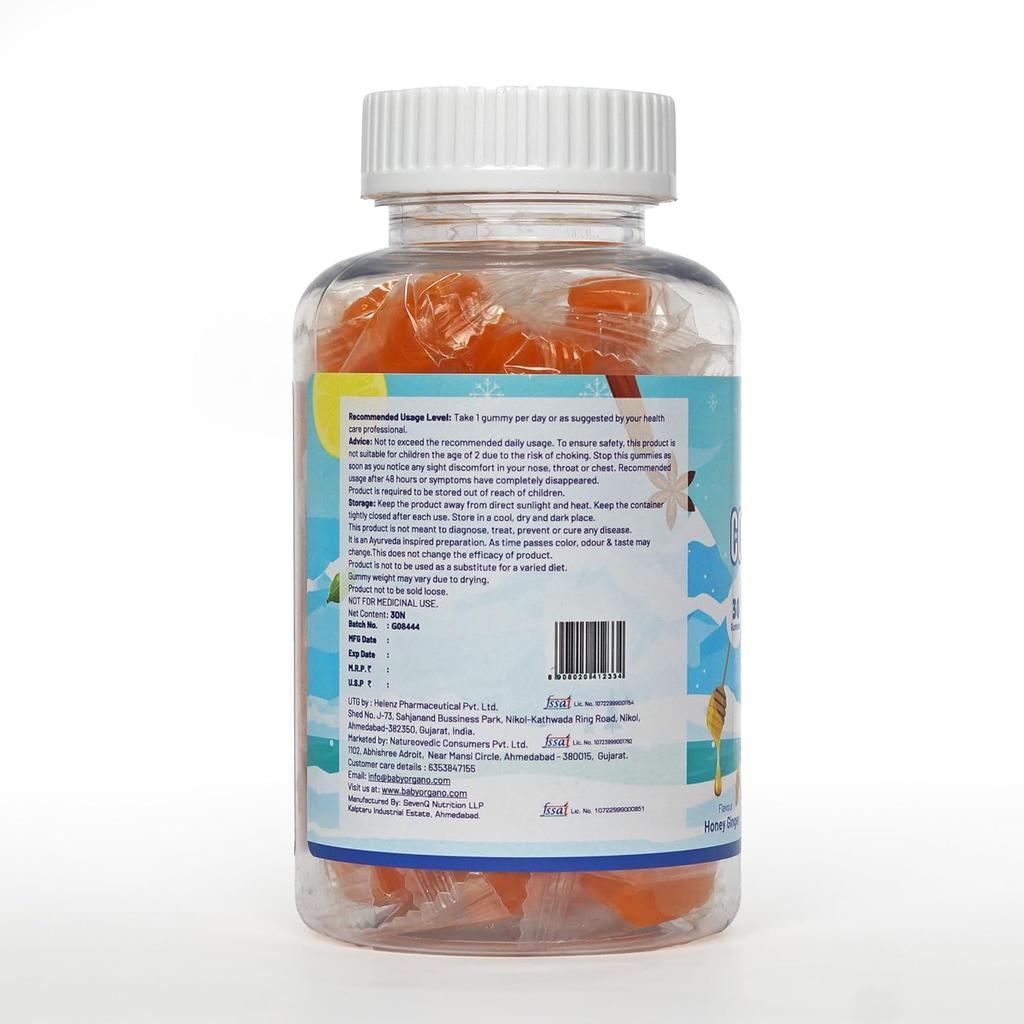 Babyorgano Nutriverse Cough & Cold Relief Gummies For Kids (2-15 Yrs) |30 Gummies |Relieve Dry Cough, Throat Irritation|Non-Drowsy