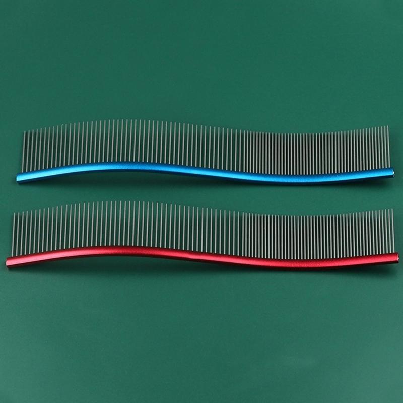 Pet Deshedding Comb for Dogs Cats Easy Use Stainless Steel Hair Comb for Pet Shedding Hair Curved Comb for Pet Grooming