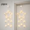Christmas Star String Lights LED Window Decoration, Battery Operated Hanging Warm Waterproof Fairy Lighted Shaped Light for Walls, Windows,
