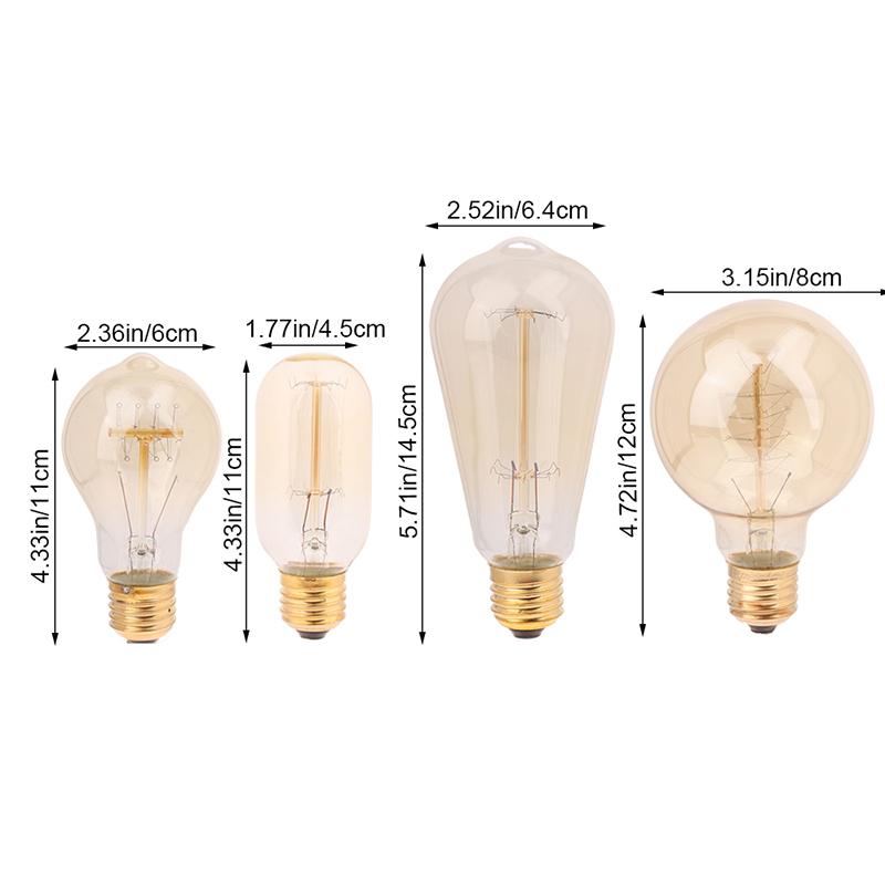 Dimmable Light Bulb E27 40W 220V Retro Warm Yellow Bulb St64 T45 A19 G80 Filament Light Incandescent Ampoule Bulbs