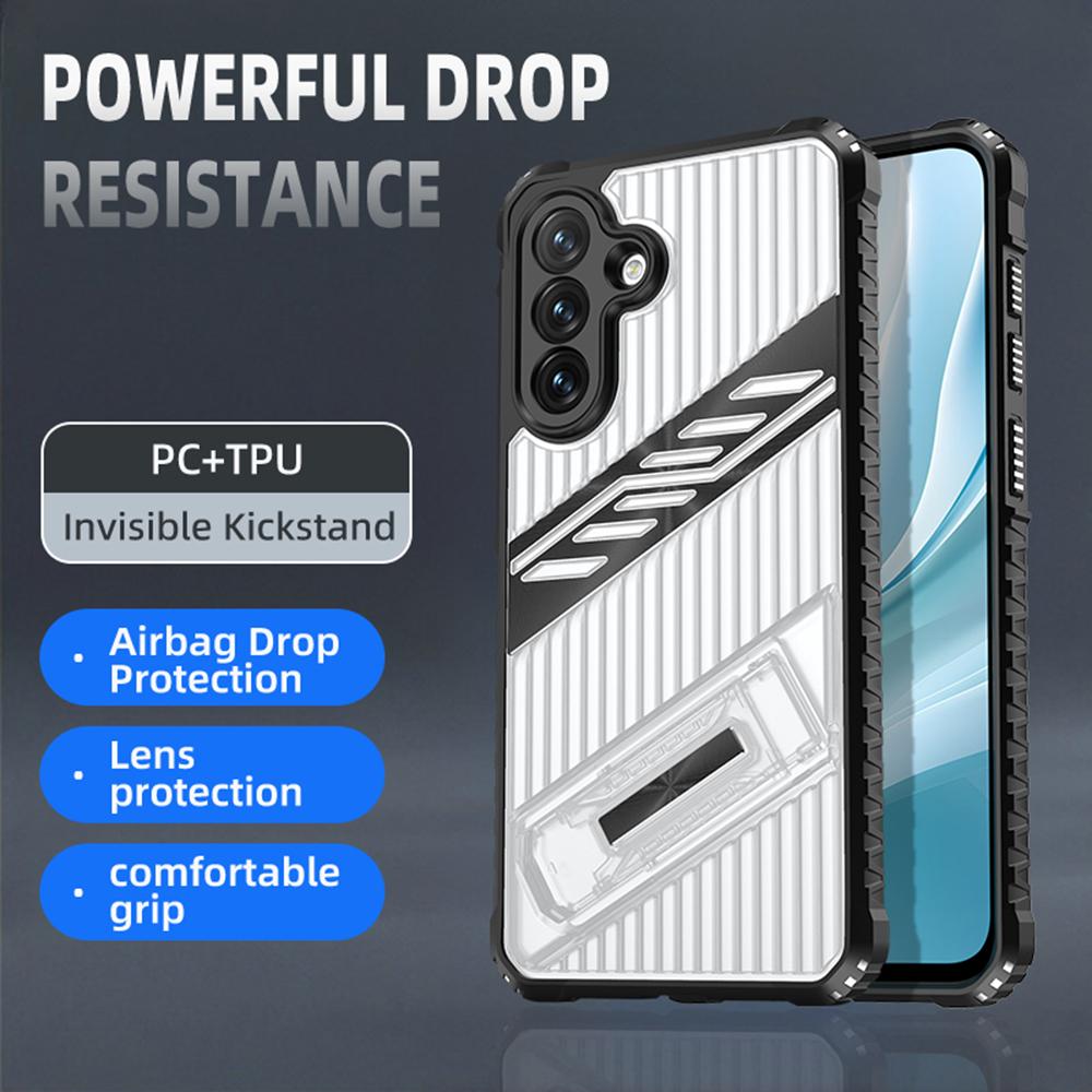 For Samsung Galaxy A35 5G Case Folding Kickstand PC+TPU Anti Drop Phone Cover